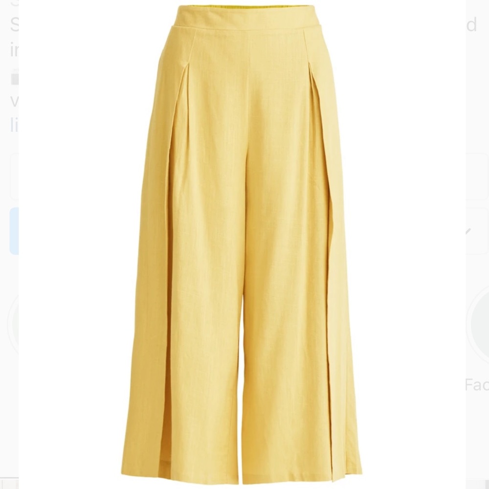 PAISIE YELLOW linen blend culottes